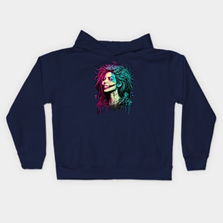 Cyberpunk Girl Smile Kids Hoodie